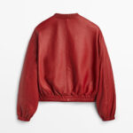 Aviator Red Bomber Leather Jacket