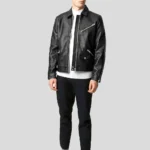 Black Biker Motorcycle Leather Jacket