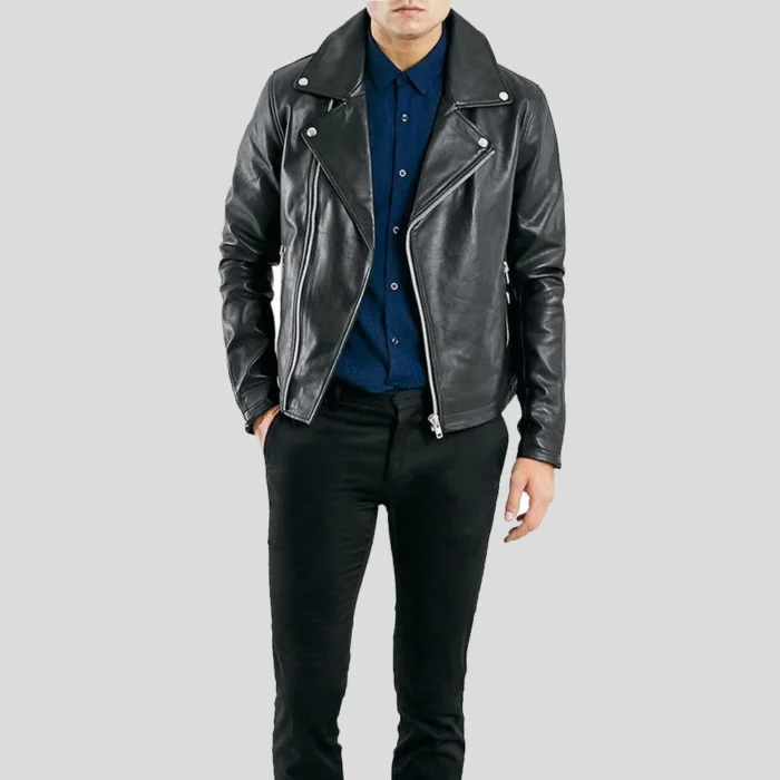 Black Motorcycle Leather Jacket