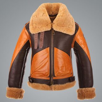 Aviator Sheepskin RAF B3 Shearling Bomber Leather Jacket