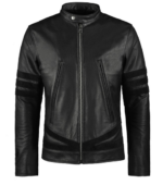 Men Black Biker Leather Jacket