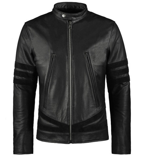 Men Black Biker Leather Jacket