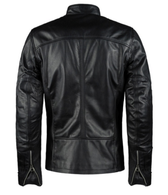 Men Cafe Racer Black motorcycle Leather Jacket