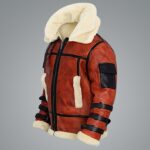 Aviator Sheepskin RAF B6 Shearling Red Leather Jacket