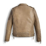 Desert Brown Waxed Motorcycle Biker Leather Jacket