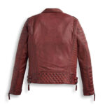 Red biker leather jacket