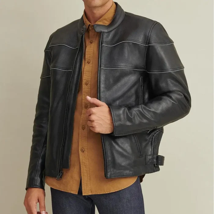 Motorcycle Rider Leather Jacket With Thinsulate Lining