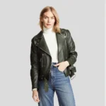 Black Biker Leather Jacket for women