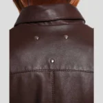 Women Brown Cafe Racer Biker Leather Jacket