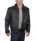 Men Black Biker Leather Jacket