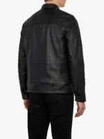 Men's Plain Black Biker Real Leather Jacket