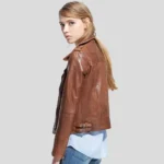 Brown Motorcycle Biker Leather Jacket