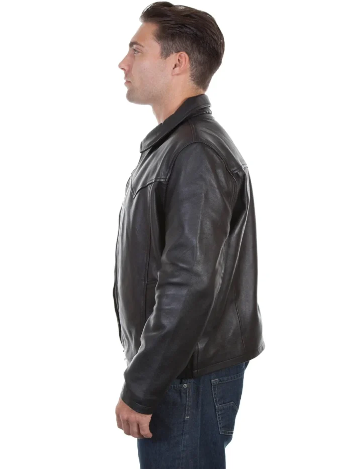 Men Black Biker Leather Jacket