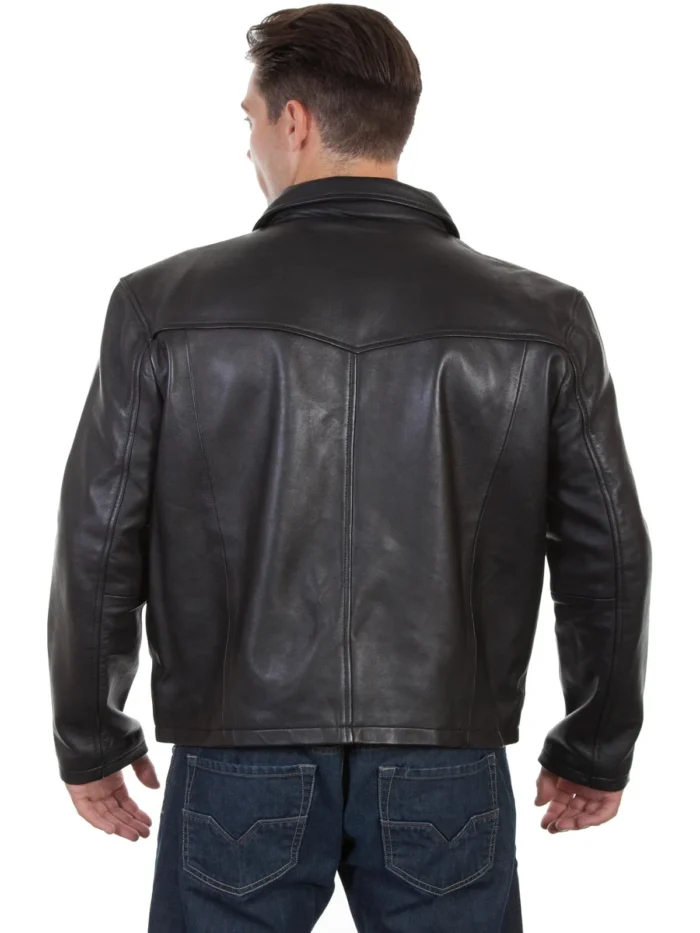 Men Black Biker Leather Jacket