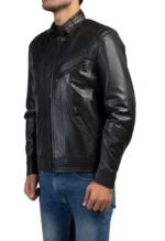 Mens Black Biker Leather Jacket