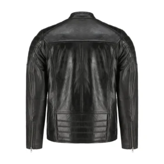 Black Lambskin Biker Jacket