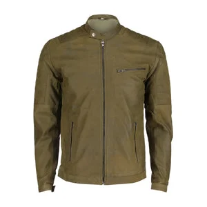 Mens Classic Green Biker Jacket