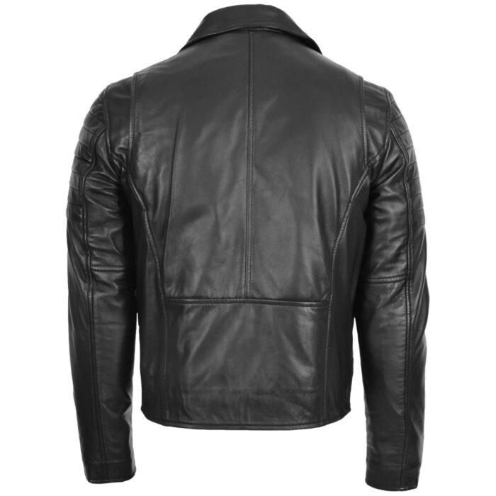 Men's Black Biker Genuine Leather Jacket