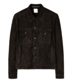 Mens Black Suede Leather Trucker Jacket