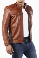 Casual Brown Lambskin Jacket