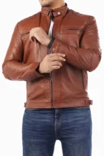 Casual Brown Lambskin Jacket