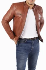 Casual Brown Lambskin Jacket