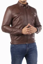 Casual Dark Brown Lambskin Jacket