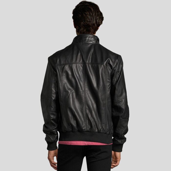 Men's Bens Black Motorbiker Leather Jacket