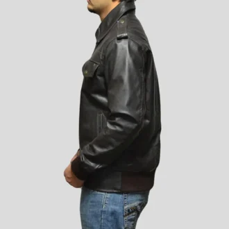 Men's Casual Black Biker Leather Jacket