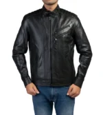 Mens Black Biker Leather Jacket