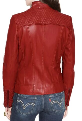 Aadland Red Leather Jacket Real Lambskin Stylish Jacket