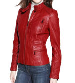 Aadland Red Leather Jacket Real Lambskin Stylish Jacket