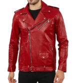 Alexander Red Biker Leather Jacket