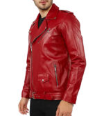 Alexander Red Biker Leather Jacket