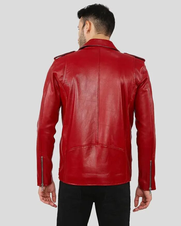 Alexander Red Biker Leather Jacket