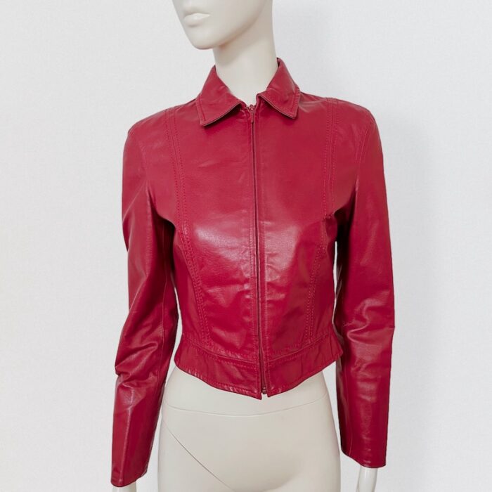 Amanda Red Fashion Leather Jacket