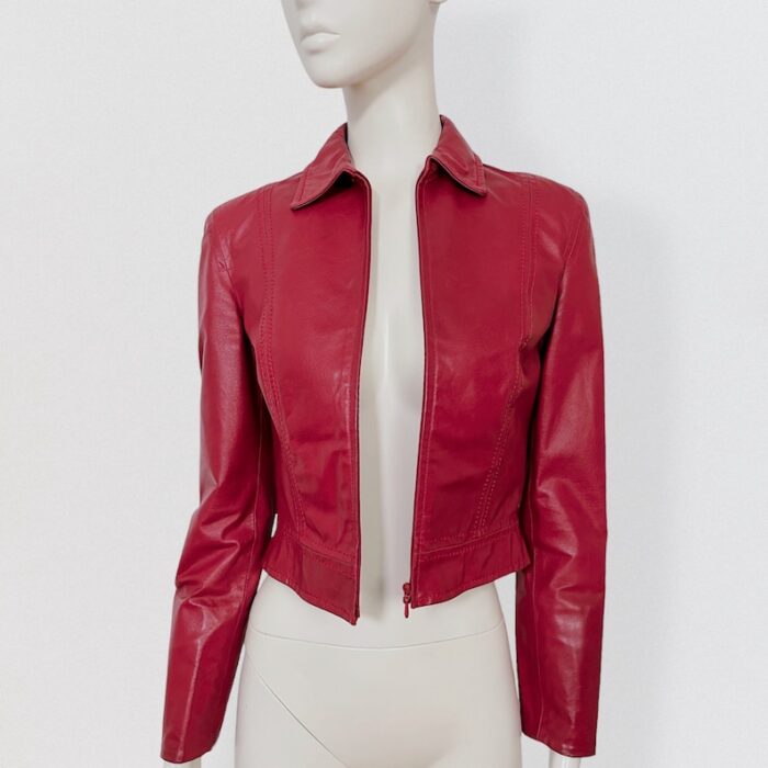 Amanda Red Fashion Leather Jacket