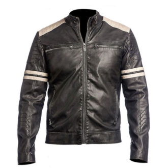 Cafe Racer Vintage Retro Motorbike Leather Jacket