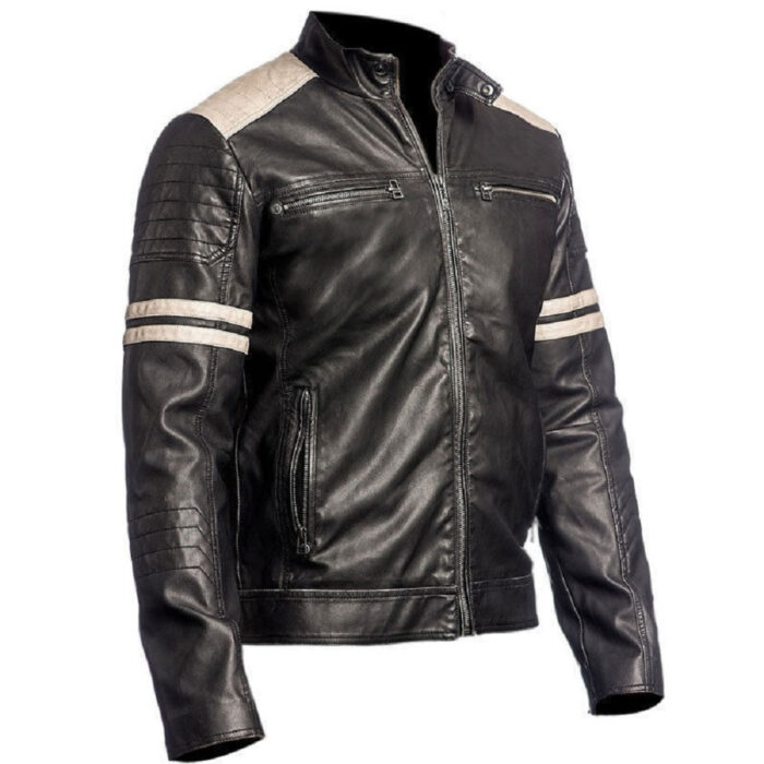 Cafe Racer Vintage Retro Motorbike Leather Jacket