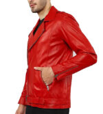 Chris Red Motorcycle Leather Jacket