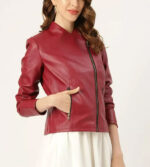 Christina Stylish Red Leather Jacket