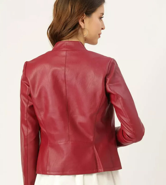 Christina Stylish Red Leather Jacket