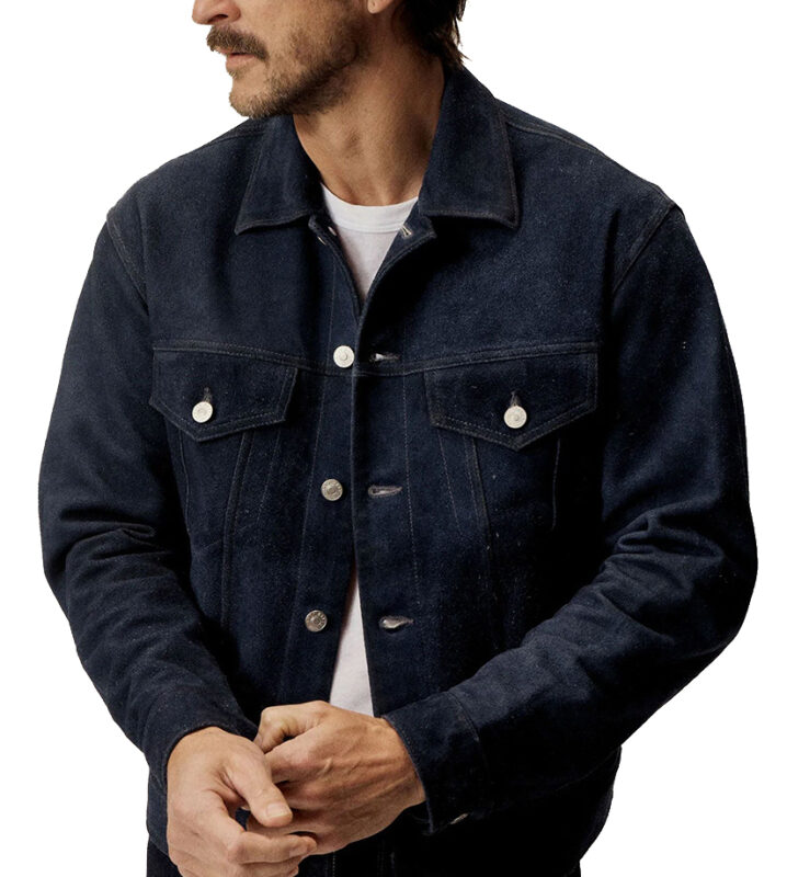 Denim Suede Leather Jacket