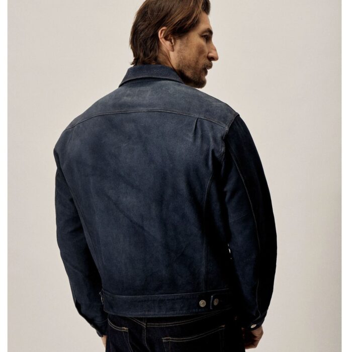 Denim Suede Leather Jacket