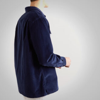 James Dark Blue Suede Leather Jacket For Men