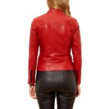 Jennifer Red Retro Leather Jacket