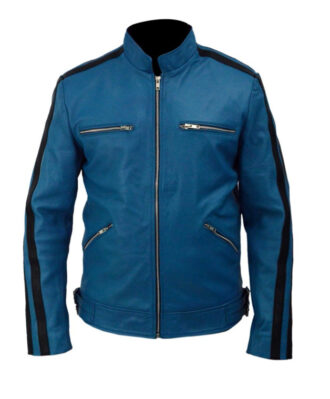 Johnny Blue Cafe Racer Leather Jacket