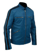 Johnny Blue Cafe Racer Leather Jacket