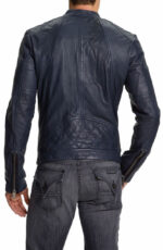 Joseph Blue Fashion Quilted Leather Jacket