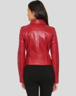 Mavis Red Biker Leather Jacket